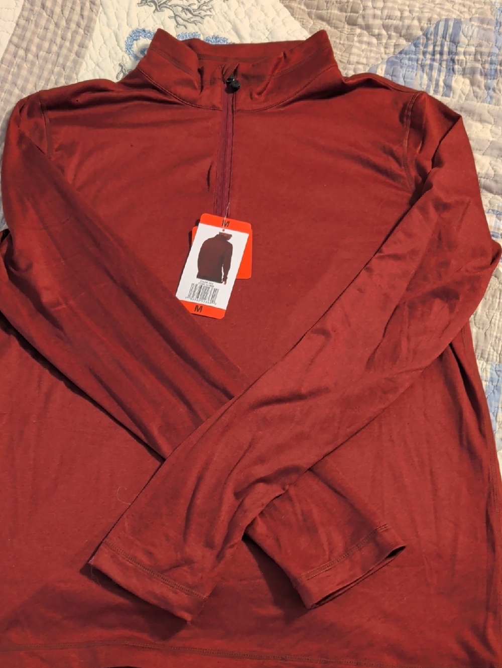 Men's 32 Degree Heat Quarter-Zip Long Sleeve Top - Deep Red